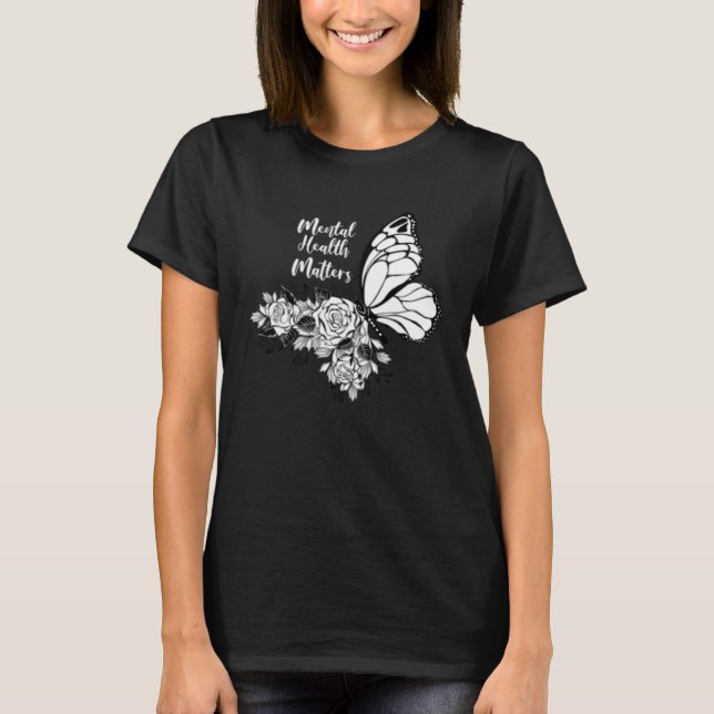 Camiseta Mental Health Matters End The Stigma Butterfly Flo (Frente)