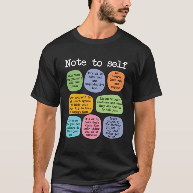 Camiseta Mental Health School Counselor  Note to Self Teach (Frente)
