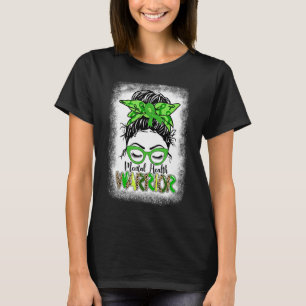 Camiseta Mental Health Warrior Messer Bun Women Mental Heal
