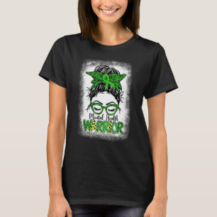 Camiseta Mental Health Warrior Messer Bun Women Mental Heal