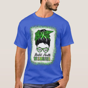 Camiseta Mental Health Warrior Messer Bun Women Mental Heal