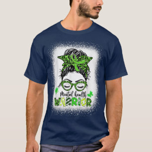 Camiseta Mental Health Warrior Messy Bun Women Mental Healt