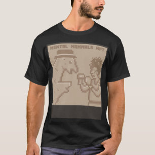 Camiseta Mental Mammals NFT Monocromático Digital de 8 bits
