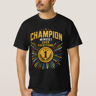 Camiseta Mentalidade de Campeão Acima de Tudo Tipogr Medalh
