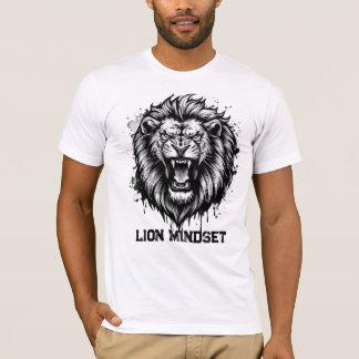 Camiseta Mentalidade de Leão Gráfico de Leão Poderoso Anima