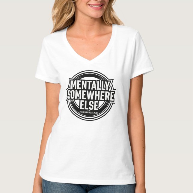 Camiseta MENTALLY SOMEWHERE ELSE - Vintage Streetwear (Frente)