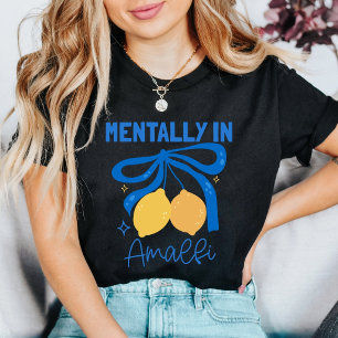 Camiseta Mentalmente em Amalfi Fofo Itália Azul Coquete Lim