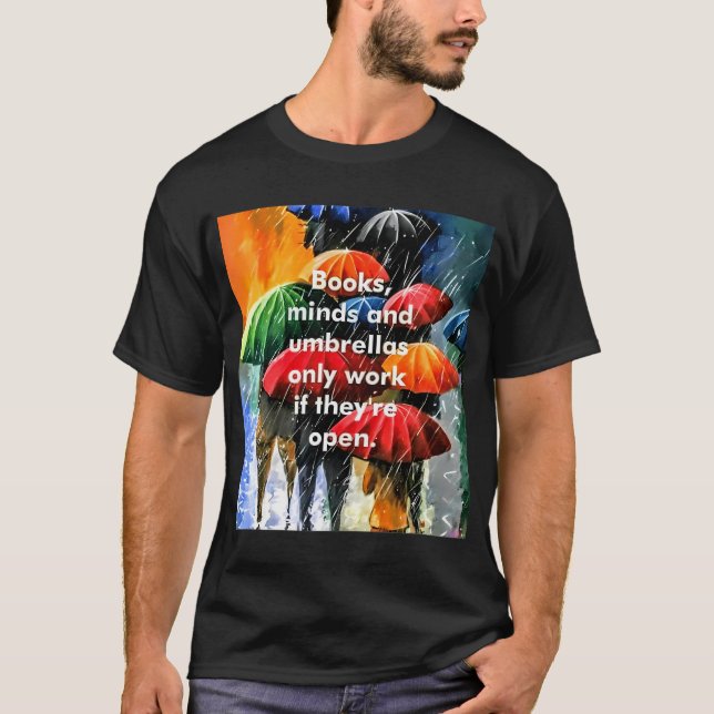 Camiseta Mente aberta, livros abertos (Frente)