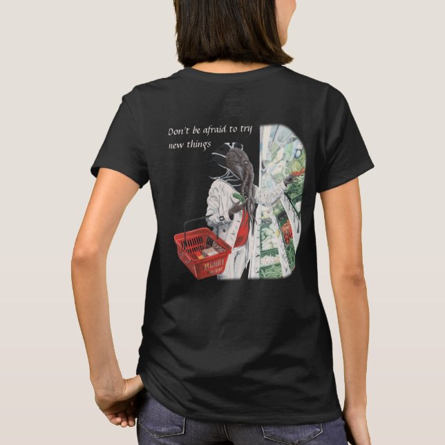 Camiseta Mente Flayer Grocery Comprando Fantasy Art Shirt (Verso)