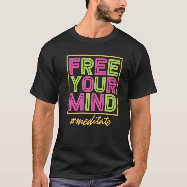 Camiseta Mente Livre Medita Yogi Exercício Meditação Yoga M (Frente)