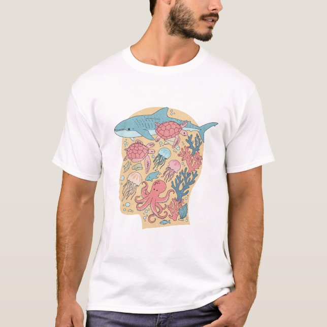 Camiseta Mente oceânica (Frente)