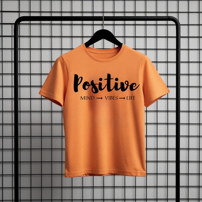 Camiseta Mente Positiva Vibes Vida - Tee de Cotação Motivac (Criador carregado)