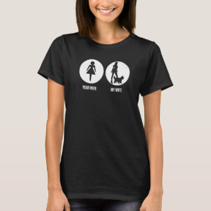 Camiseta Mente sua esposa Minha esposa Yorkshire Terrier a 