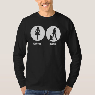 Camiseta Mente sua esposa Minha esposa Yorkshire Terrier a