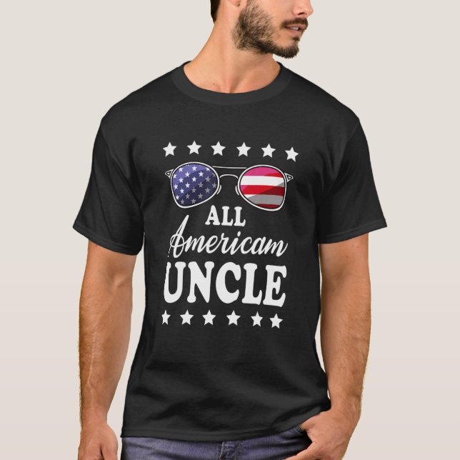 Camiseta Mente Todos Os Óculos Solares Do Tio Americano 4 D (Frente)