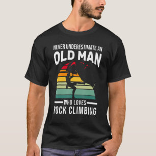 Camiseta Mente Um Velho Que Adora Escalada De Rock Escalada