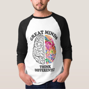 Camiseta Mentes de excelente pensam diferente no cérebro