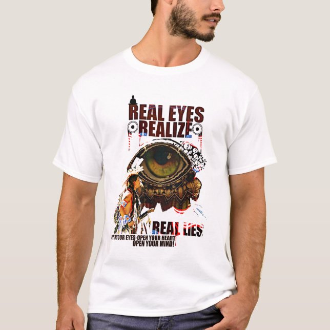 Camiseta Mentiras Olho-Realizar-Reais reais (Frente)