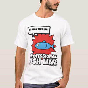 Camiseta Mentiroso Profissional de Pesca Engraçado Pop Art