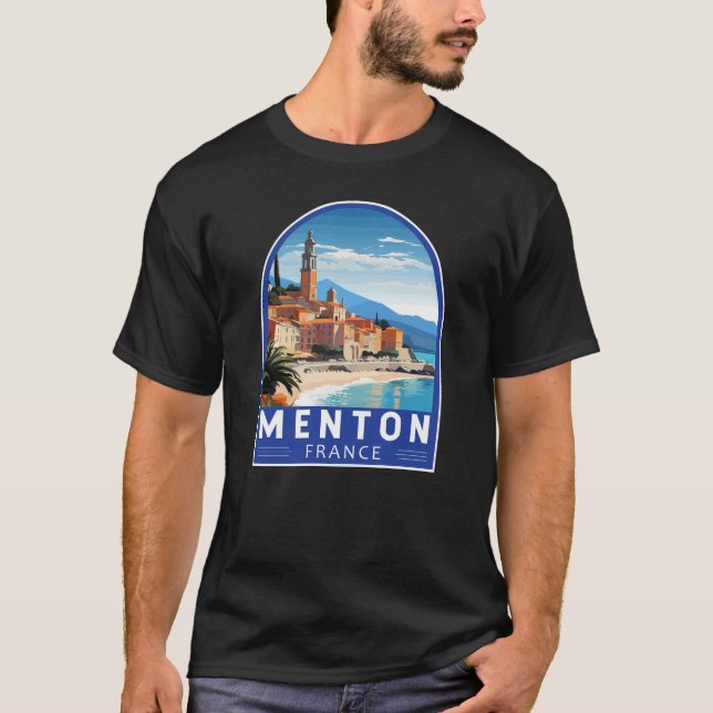 Camiseta Menton France Viagem Art Vintage (Frente)