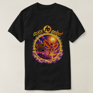 Camiseta Menu de Jogo Pixel Retrô Divertido