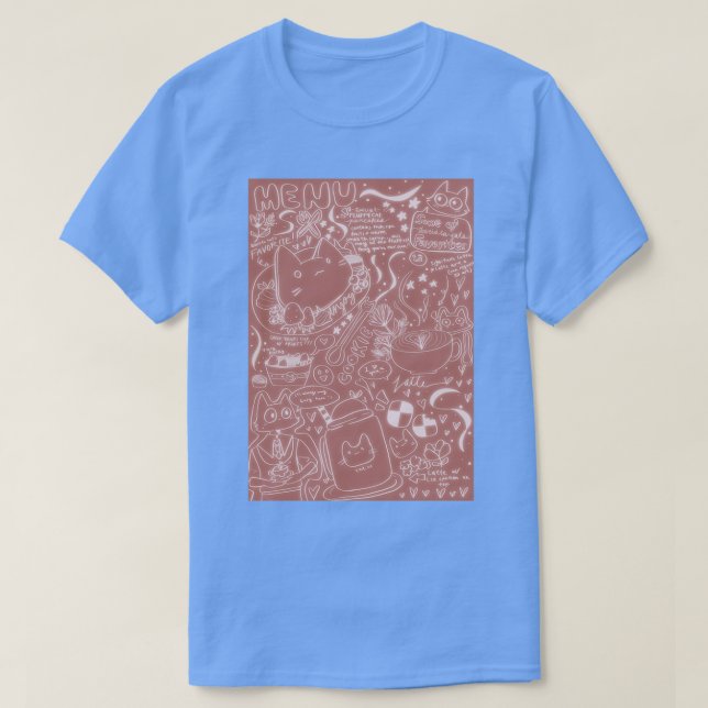 Camiseta Menu do gato Barista (Frente do Design)