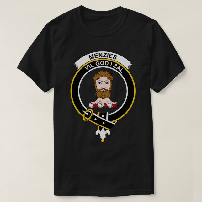 Camiseta Menzies Crest Tartan Clan Scottish Clan (Frente do Design)