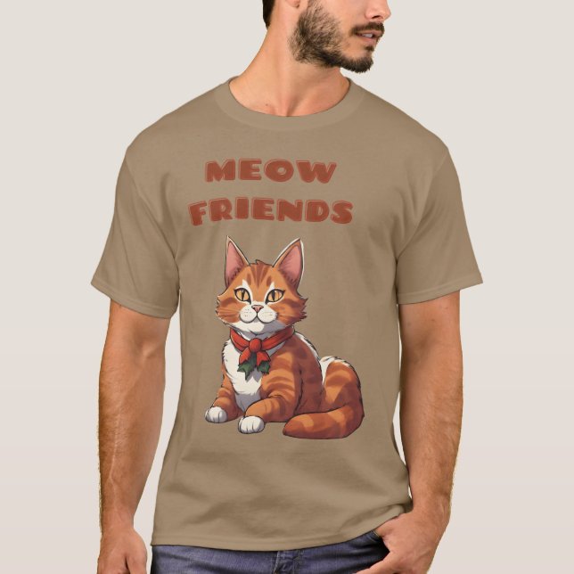 Camiseta Meow Amigos Engraçado (Frente)