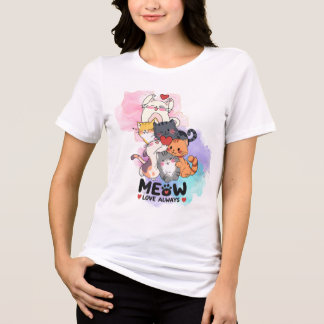 Camiseta Meow amor sempre mulheres
