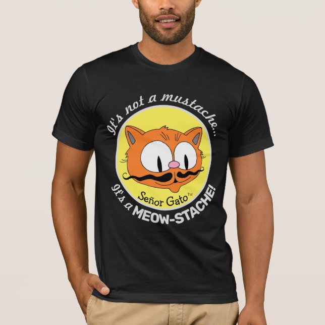 Camiseta MEOW-BIGODE Gato Bigode Desenho Engraçado (Frente)