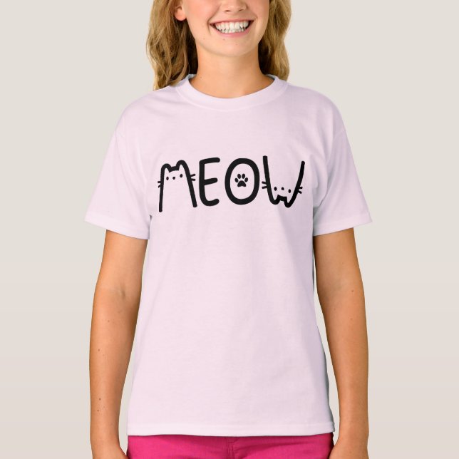 CAMISETA MEOW CAT (Frente)