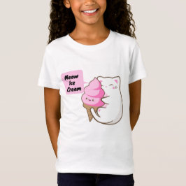 Camiseta Meow Cat Love Sorvete