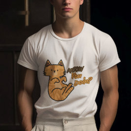 Camiseta Meow Como Você Está? Personalizável
