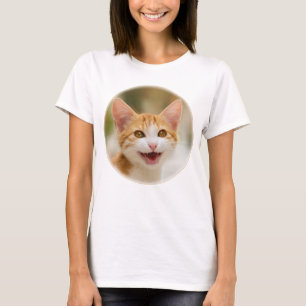 Camiseta Meow engraçado de sorriso bonito do gato do
