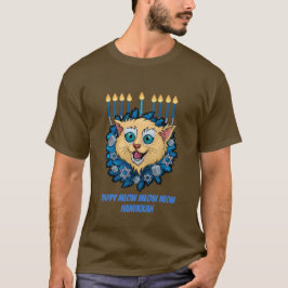 Camiseta Meow feliz Hanukkah