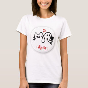 Camiseta Meow Heart T-Shirt Gato Gato-Lover