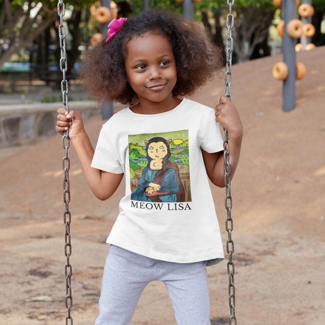 Camiseta Meow Lisa Engraçado, Gato-Arte-Doméstica (Criador carregado)