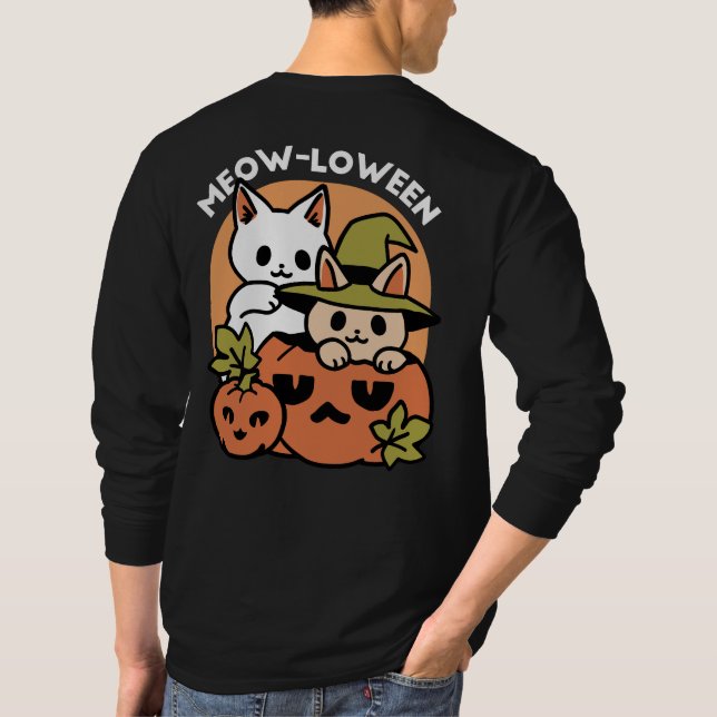 Camiseta Meow-Loew - Festivo Halloween Design (Verso)