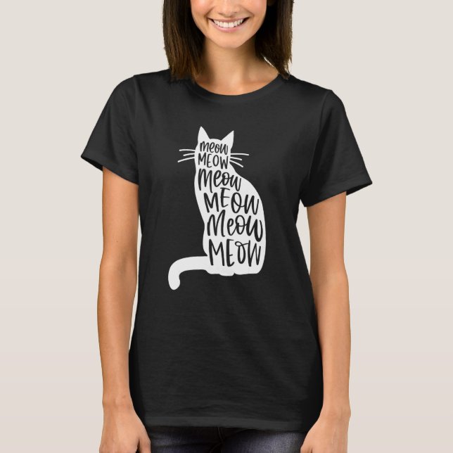 Camiseta Meow Meow Cat Engraçado (Frente)