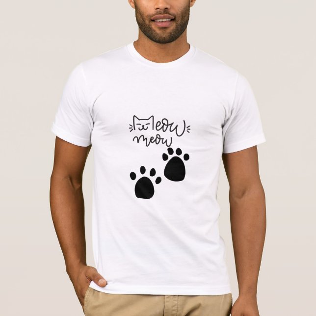 Camiseta MEOW MEOW CAT LOVERS DESIGN #CatLady #FelineFashio (Frente)