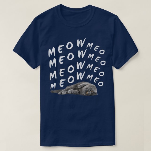 Camiseta meow meow gato legal  (Frente do Design)