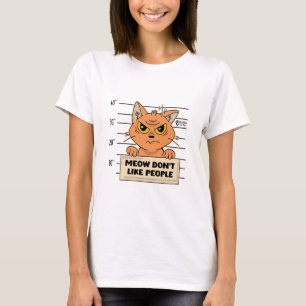 Camiseta Meow não gosta de Pessoas brancas