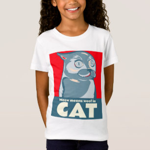 Camiseta Meow quer dizer madeira em uma citação engraçad