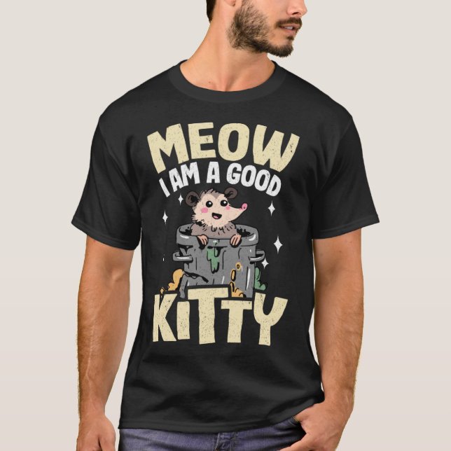 Camiseta Meow Sou Um Bom Gatinho, Piada Ogambm Memsum Possu (Frente)