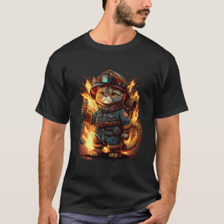 Camiseta Meow-T Resgate Gato Bombeiro Para Herói