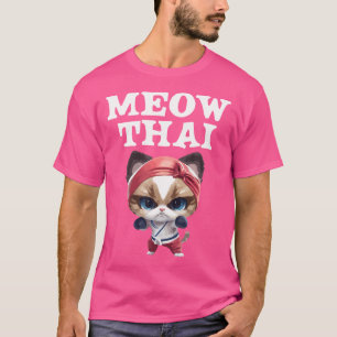Camiseta Meow Thai Karate Cat Para Muay Thai Fighter Thai B
