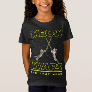 Camiseta Meow Wars Cat Dons Engraçados Para O Prato