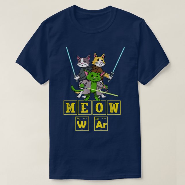 Camiseta Meow Wars Funny Cat Wars  (Frente do Design)