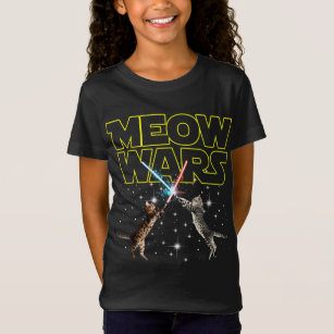 Camiseta Meow Wars - Space Cat - Laser Cat - Engraçado Cat 