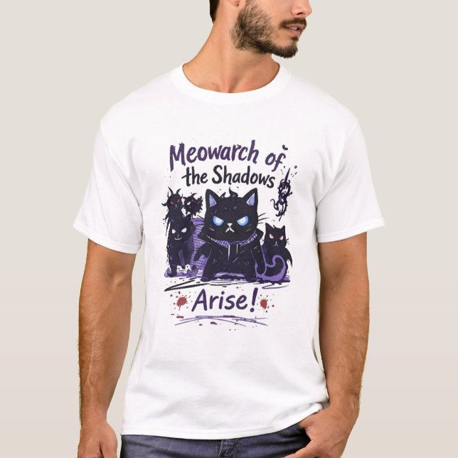 Camiseta Meowarch of the Shadows – Arise Cat Army (Frente)